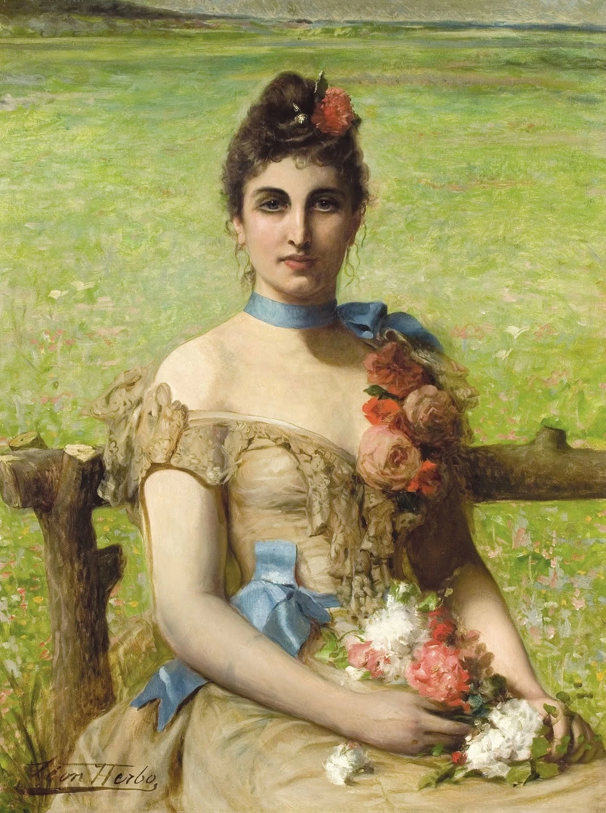 Giovane donna nel prato